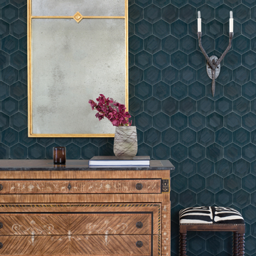 Show details for Shunan Blue Wood Veneer Inlay Wallpaper