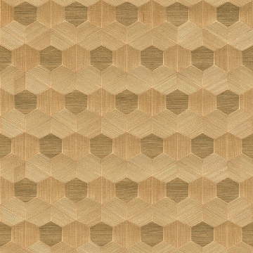Picture of Linzhi Copper Sisal Grasscloth Inlay Wallpaper