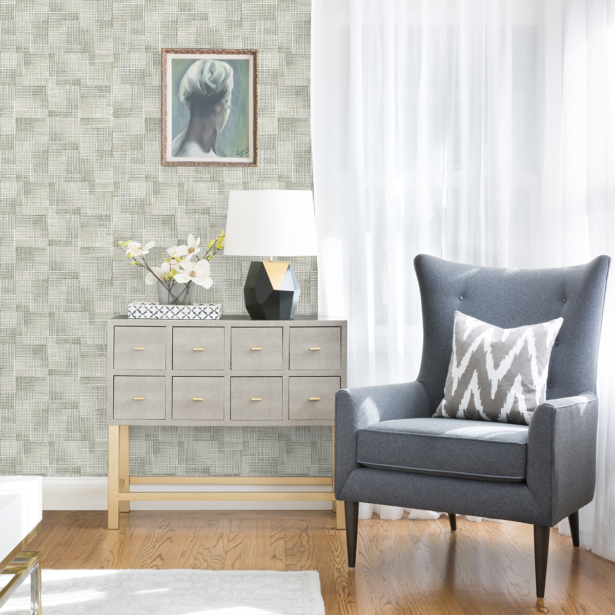 2972-86159 - Ting Sage Lattice Wallpaper - by A-Street Prints