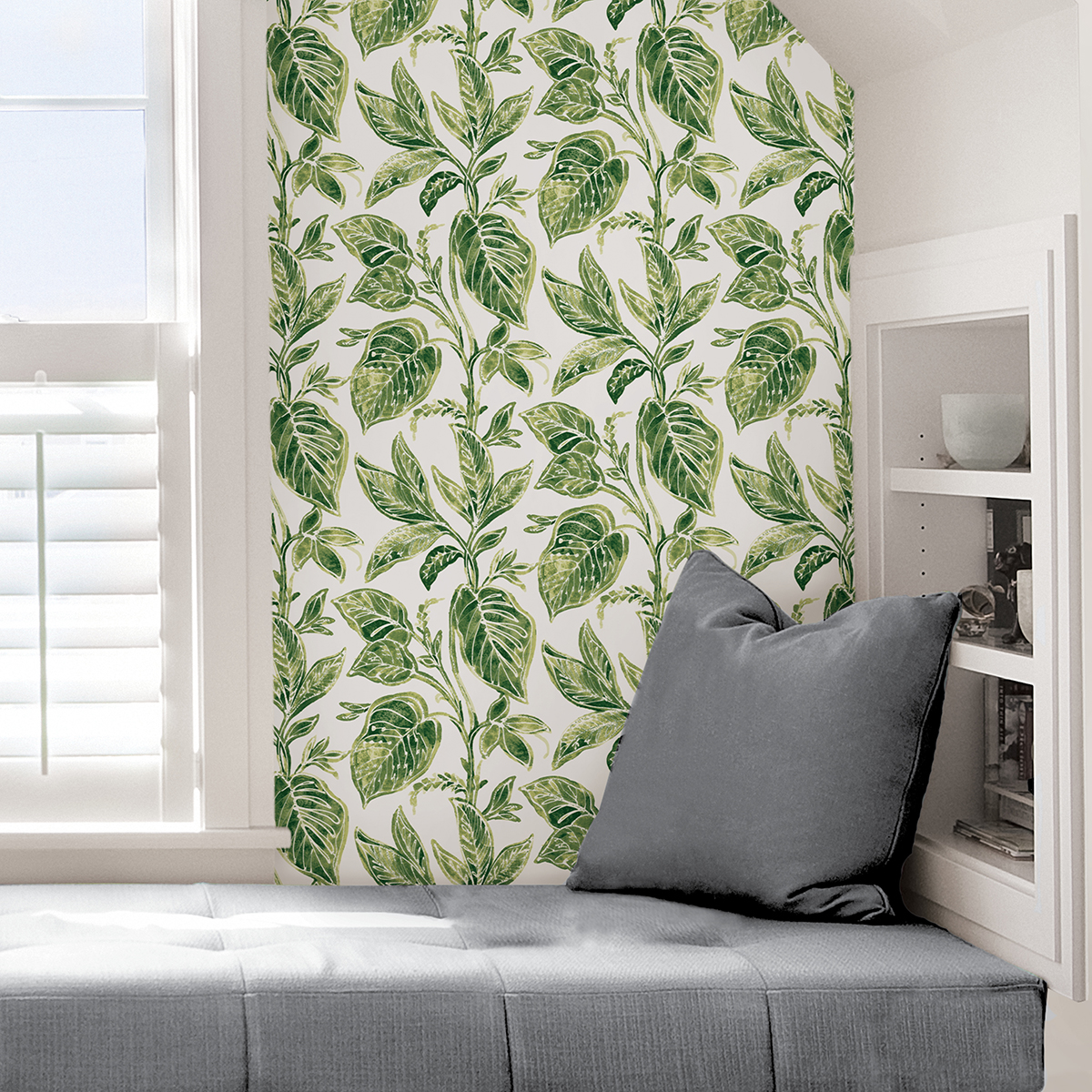 NUS4446 - Green Caryota Peel and Stick Wallpaper - by NuWallpaper