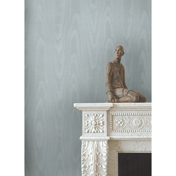 Show details for Angelina Light Blue Moire Wallpaper