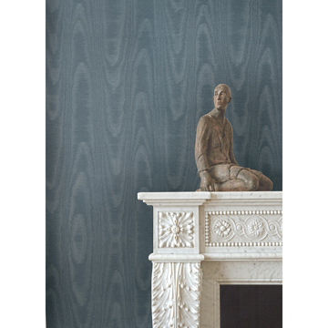 Show details for Angelina Denim Moire Wallpaper