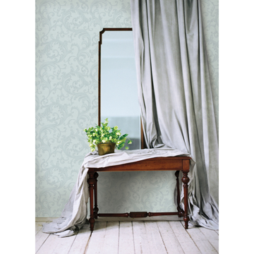Show details for Noemi Light Blue Acanthus Wallpaper