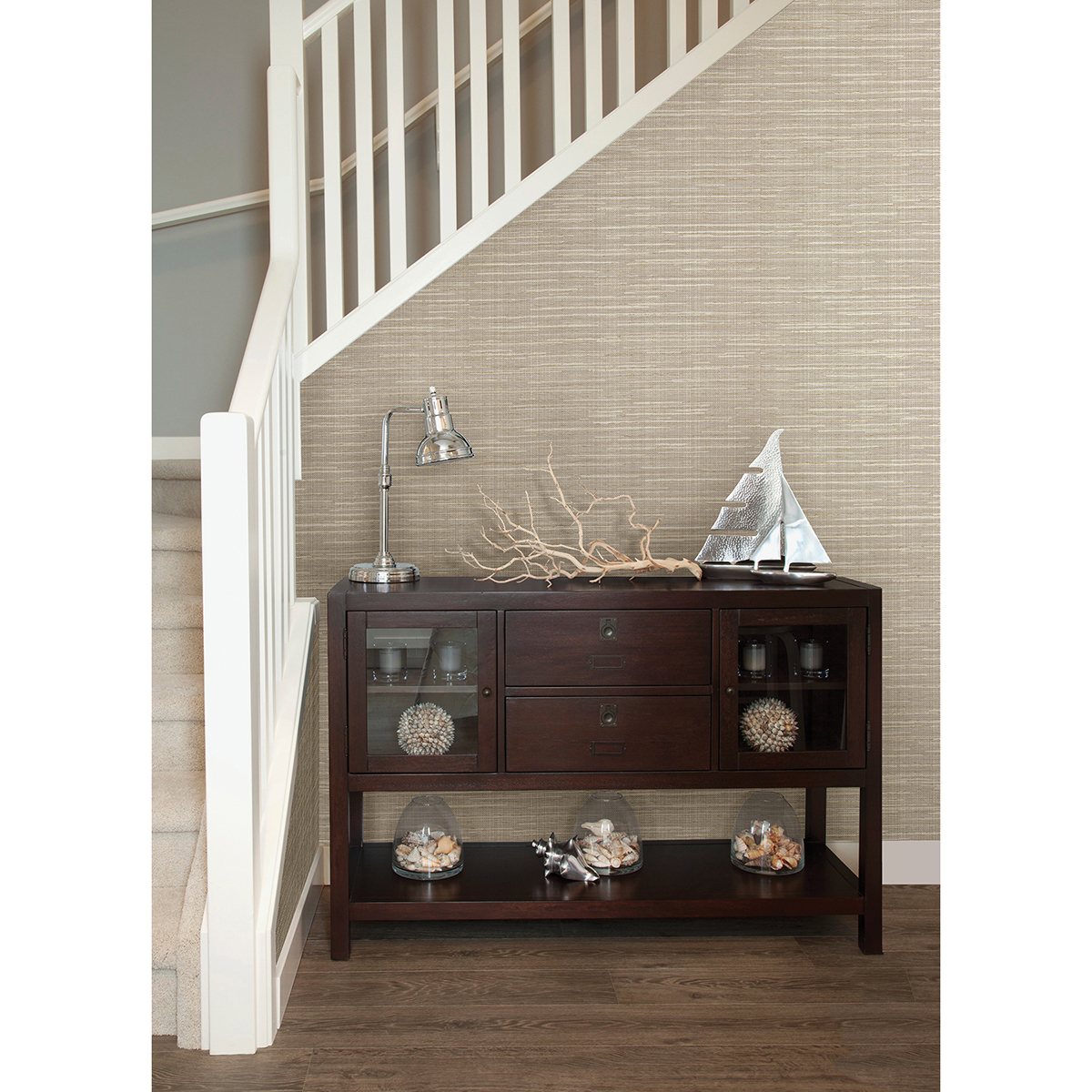 29848018 Bay Ridge Neutral Faux Grasscloth Wallpaper by Warner