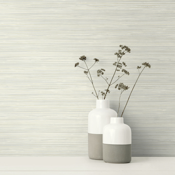 Show details for Bondi Light Grey Grasscloth Texture Wallpaper