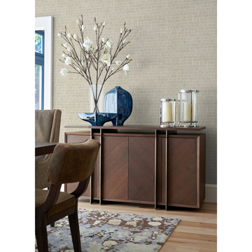 Show details for Luz Taupe Faux Grasscloth Wallpaper