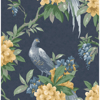 Picture of Golden Pheasant Dark Blue Floral Wallpaper