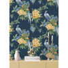Picture of Golden Pheasant Dark Blue Floral Wallpaper