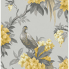 Picture of Golden Pheasant Grey Floral Wallpaper