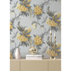 Picture of Golden Pheasant Grey Floral Wallpaper