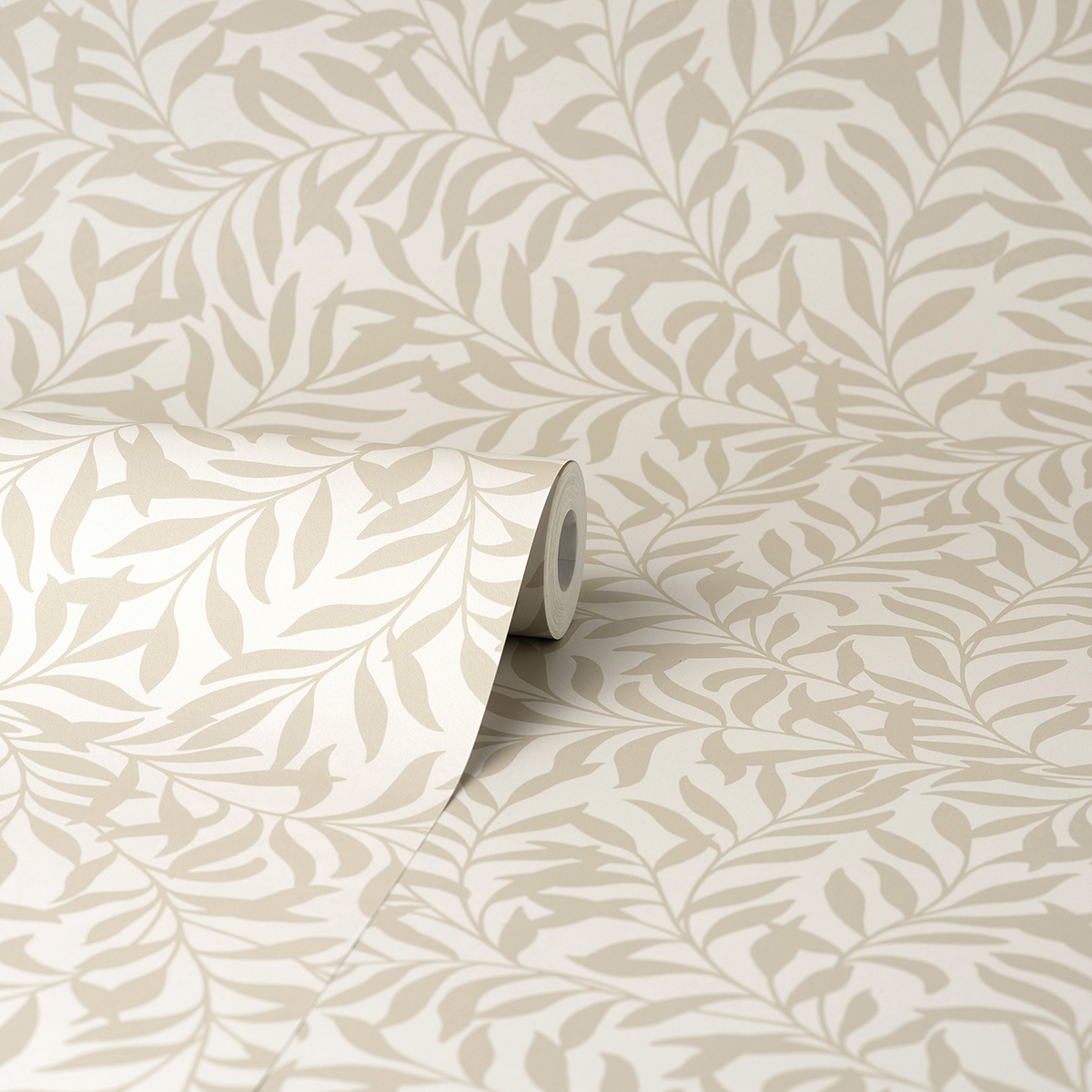 M1668 - Salix Beige Leaf Wallpaper - by Brewster