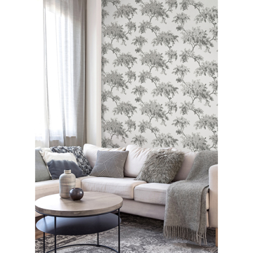 Show details for Ashdown Grey Tree Wallpaper