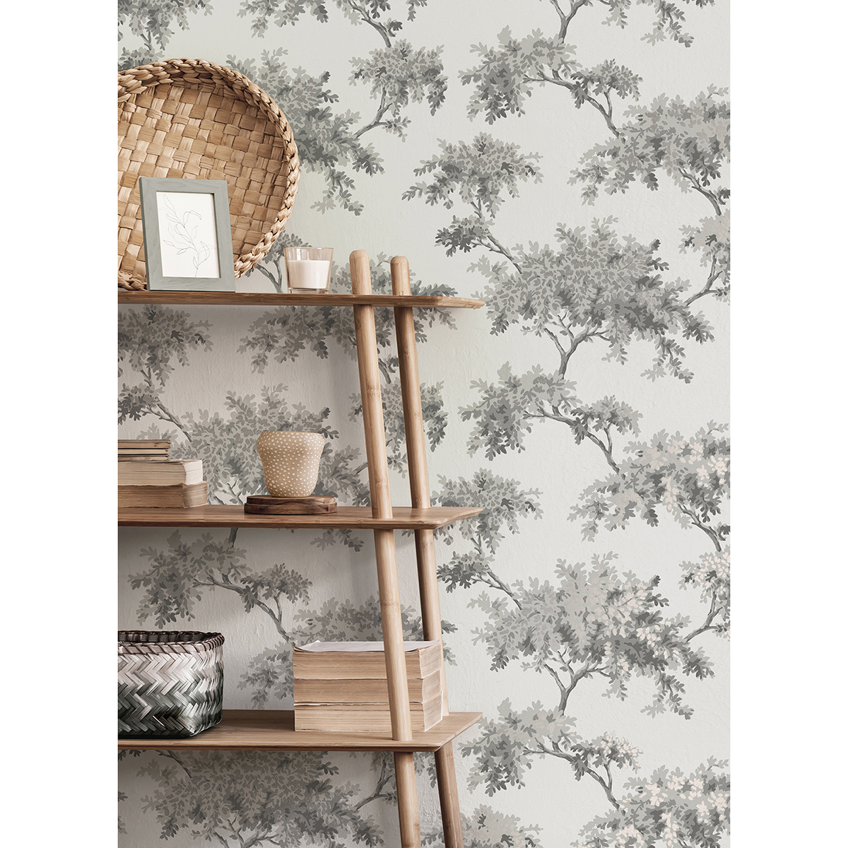 M1671 Ashdown Grey Tree Wallpaper by Brewster