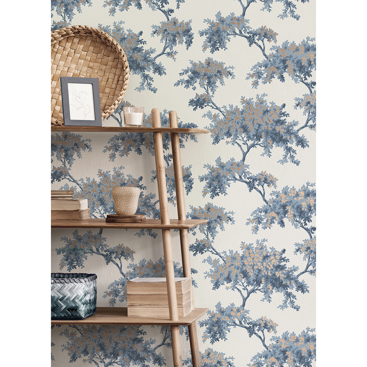 M1672 Ashdown Dark Blue Tree Wallpaper by Brewster
