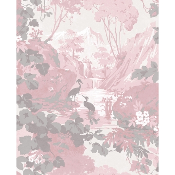 Picture of Eden Pink Crane Lagoon Wallpaper