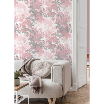 Show details for Eden Pink Crane Lagoon Wallpaper