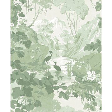 Picture of Eden Sage Crane Lagoon Wallpaper