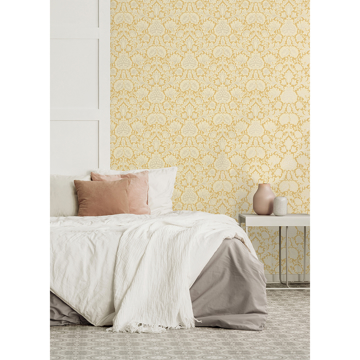 Show details for Bamburg Mustard Floral Wallpaper