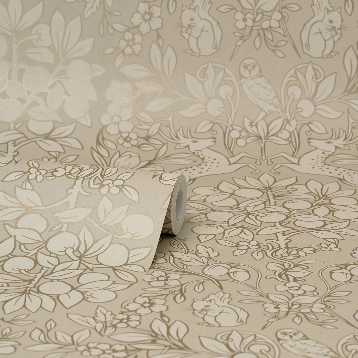 M1686 - Richmond Taupe Floral Wallpaper - by Brewster