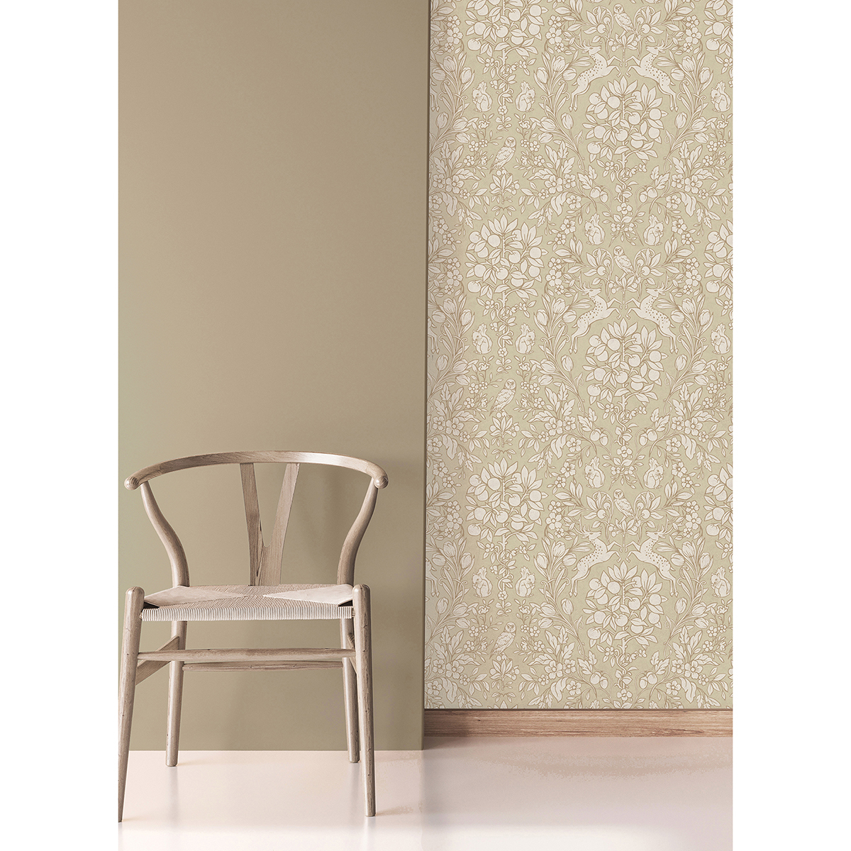 M1686 - Richmond Taupe Floral Wallpaper - by Brewster