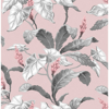 Picture of Meridian Parade Pink Tropical Leaves Wallpaper