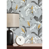 Picture of Meridian Parade Grey Tropical Leaves Wallpaper