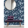 Picture of Meridian Parade Blue Tropical Leaves Wallpaper