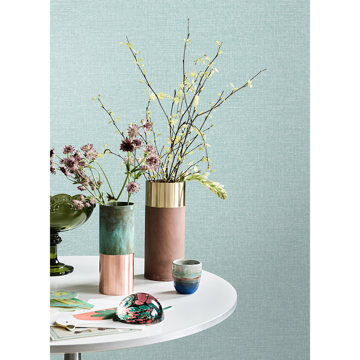 Show details for Glen Teal Linen Wallpaper