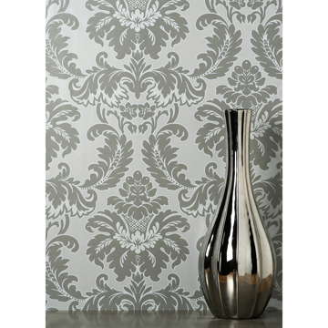Show details for Windsor Grey Damask Wallpaper