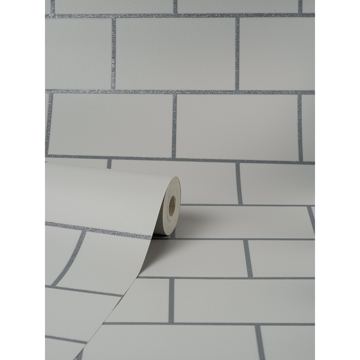 Show details for Metro White Tile Wallpaper