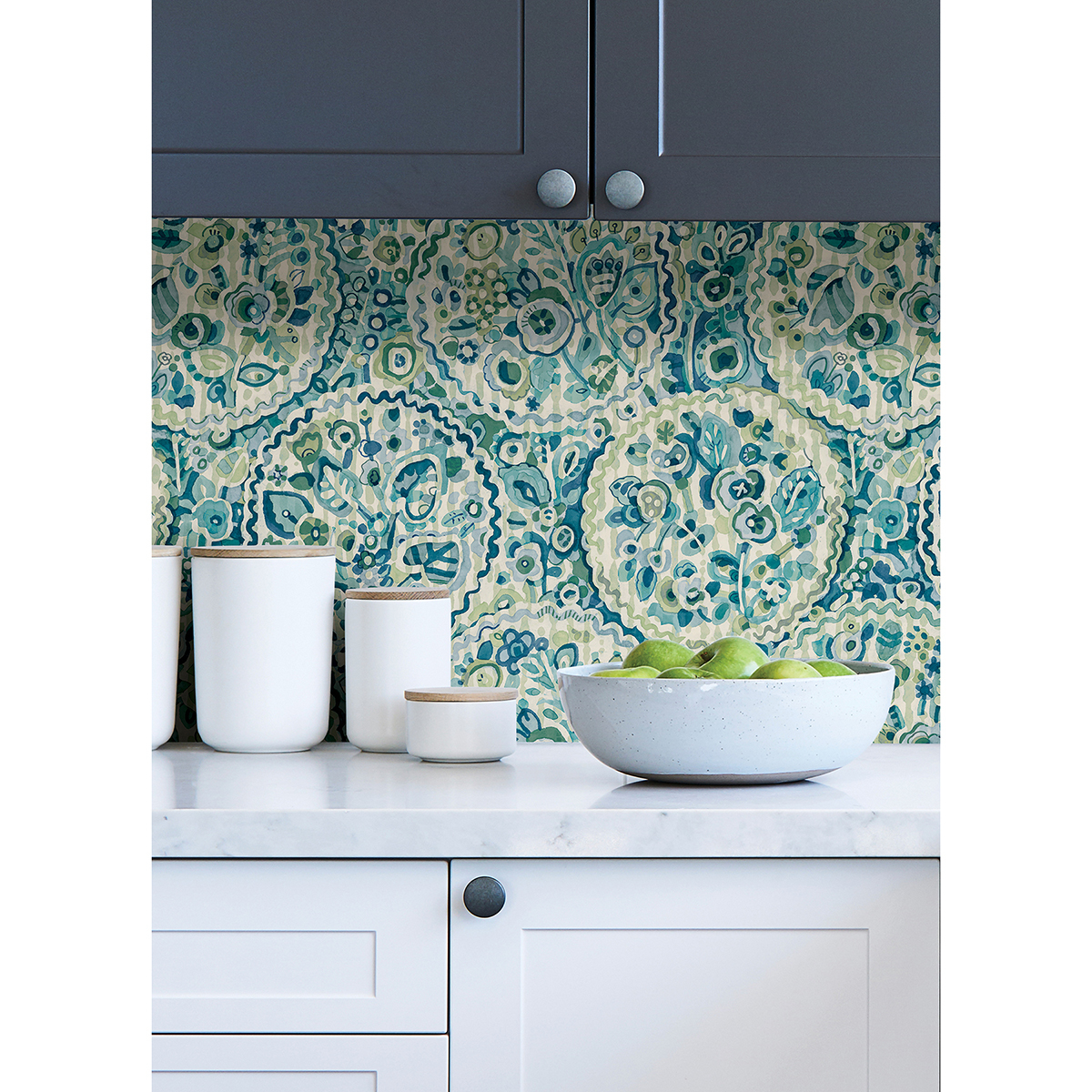 CBS4507 Teal Camille Peel and Stick Wallpaper by NuWallpaper