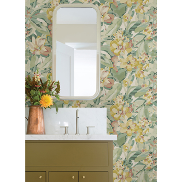 Show details for Yellow Belles Fleurs Peel and Stick Wallpaper