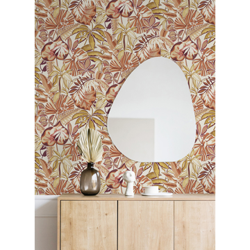 Show details for Amber Feuilles Peel and Stick Wallpaper