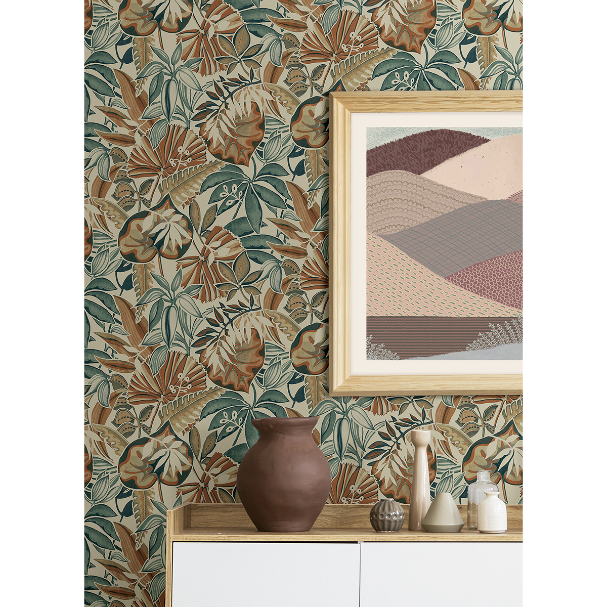 CBS4516 - Spice Feuilles Peel and Stick Wallpaper - by NuWallpaper