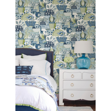 Show details for Blue Avriel Peel and Stick Wallpaper