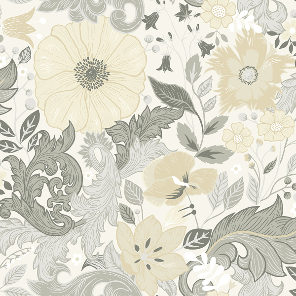 Picture of Victoria Pastel Floral Nouveau Wallpaper