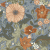 Picture of Victoria Blue Floral Nouveau Wallpaper