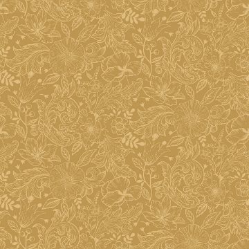 Picture of Wilma Yellow Floral Block Print Wallpaper