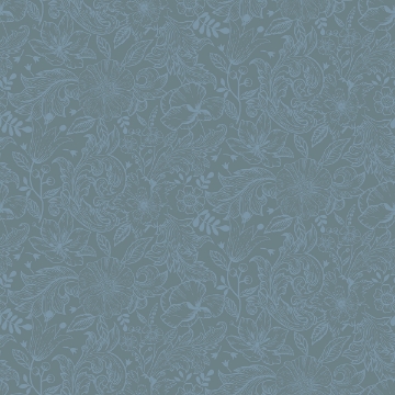 Picture of Wilma Blue Floral Block Print Wallpaper
