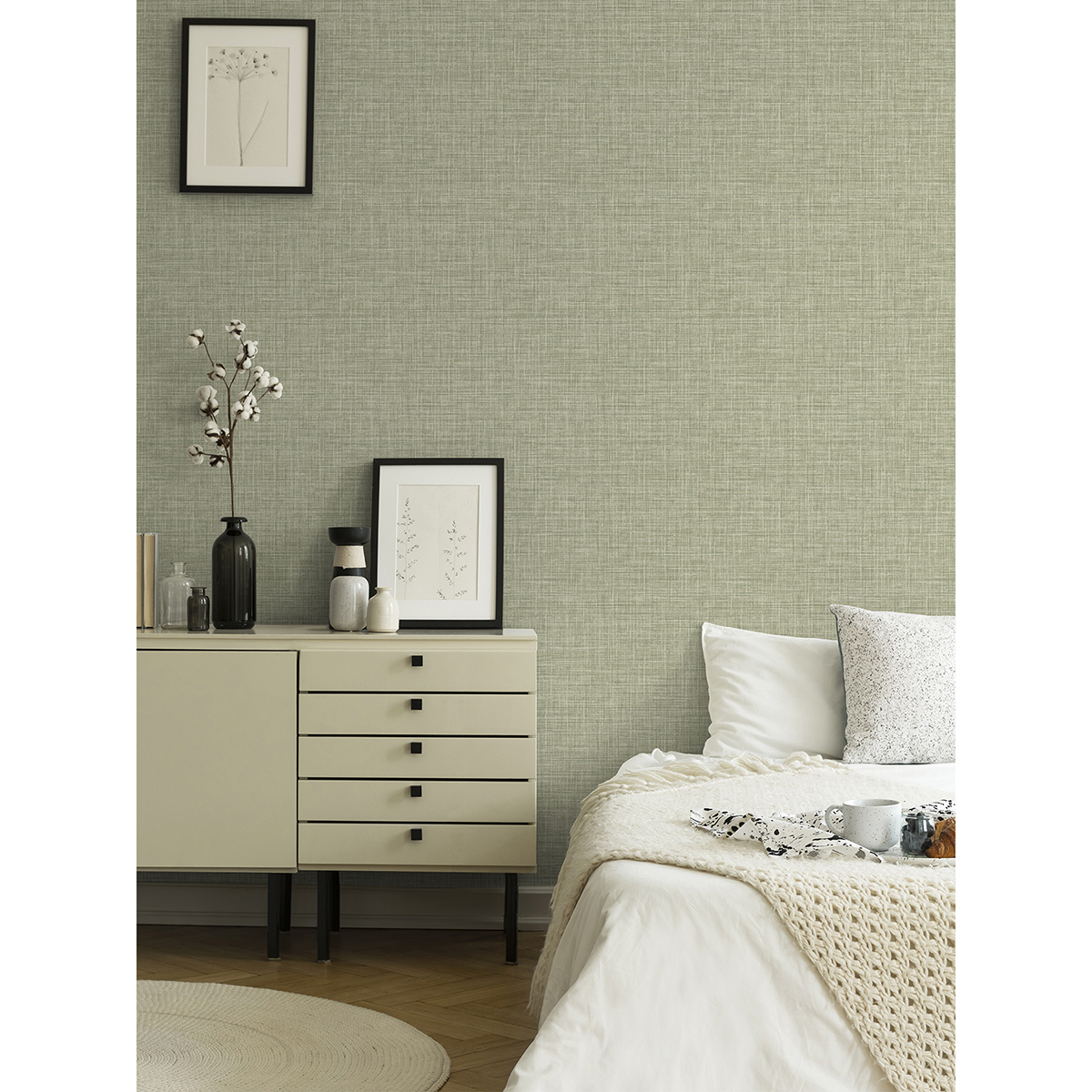 2999-25792 - Tuckernuck Green Linen Wallpaper - by A-Street Prints