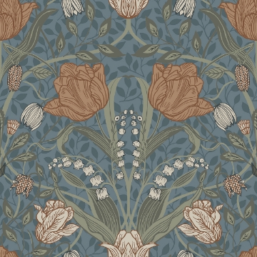 Picture of Filippa Blue Tulip Wallpaper