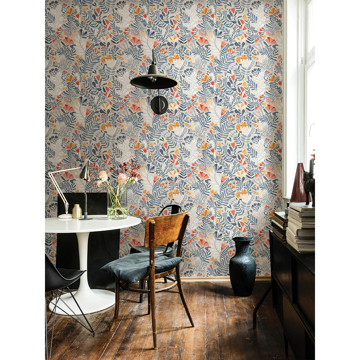 Show details for Brittsommar Light Blue Woodland Floral Wallpaper
