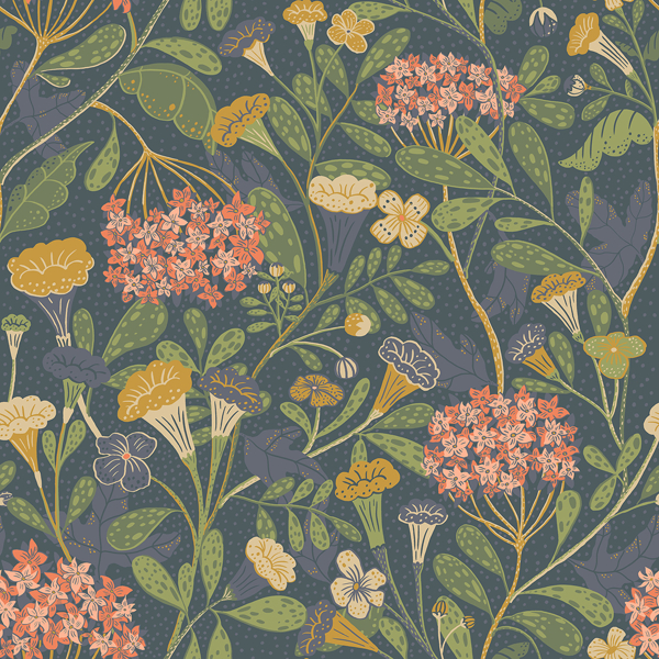 Picture of Hybbe Blue Hydrangea Garden Wallpaper