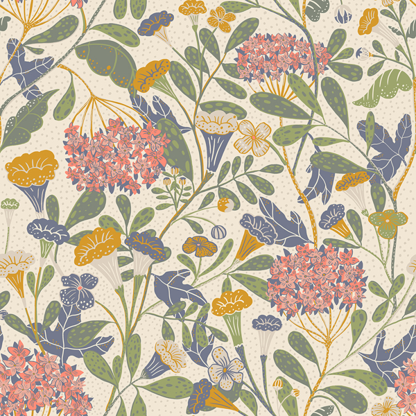 Picture of Hybbe Multicolor Hydrangea Garden Wallpaper