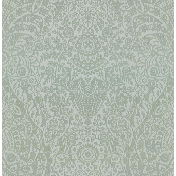 Picture of Maris Silver Flock Damask Wallpaper