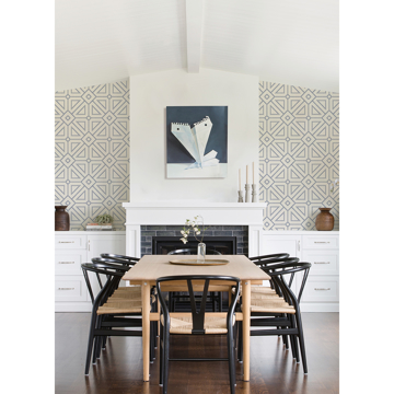 Show details for Voltaire Indigo Beaded Geometric Wallpaper