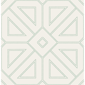 Picture of Voltaire Green Beaded Geometric Wallpaper