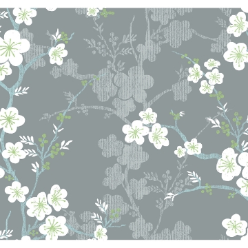 Picture of Nicolette Grey Floral Trail Wallpaper
