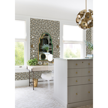 Show details for Electra Bronze Leopard Spot String Wallpaper