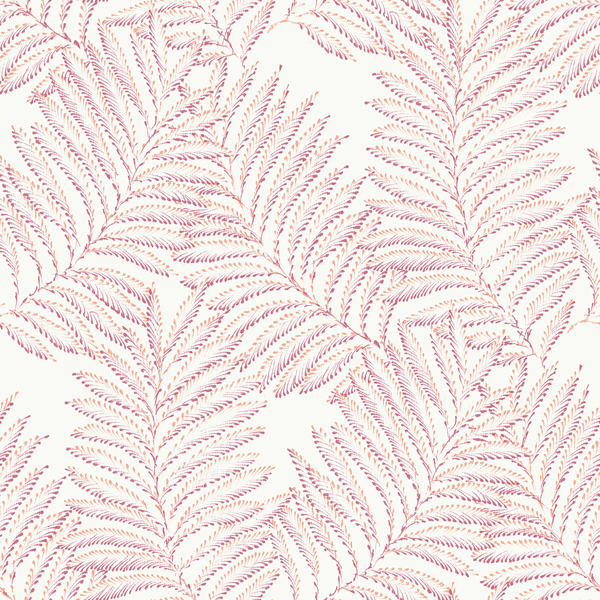 Picture of Finnley Pink Inked Fern Wallpaper